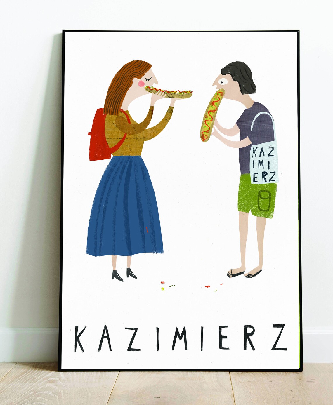 Krakow Cracow Poland Travel Poster, Boho Decor