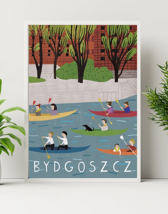 Bydgoszcz Poland Retro Travel Poster, Travel Poster