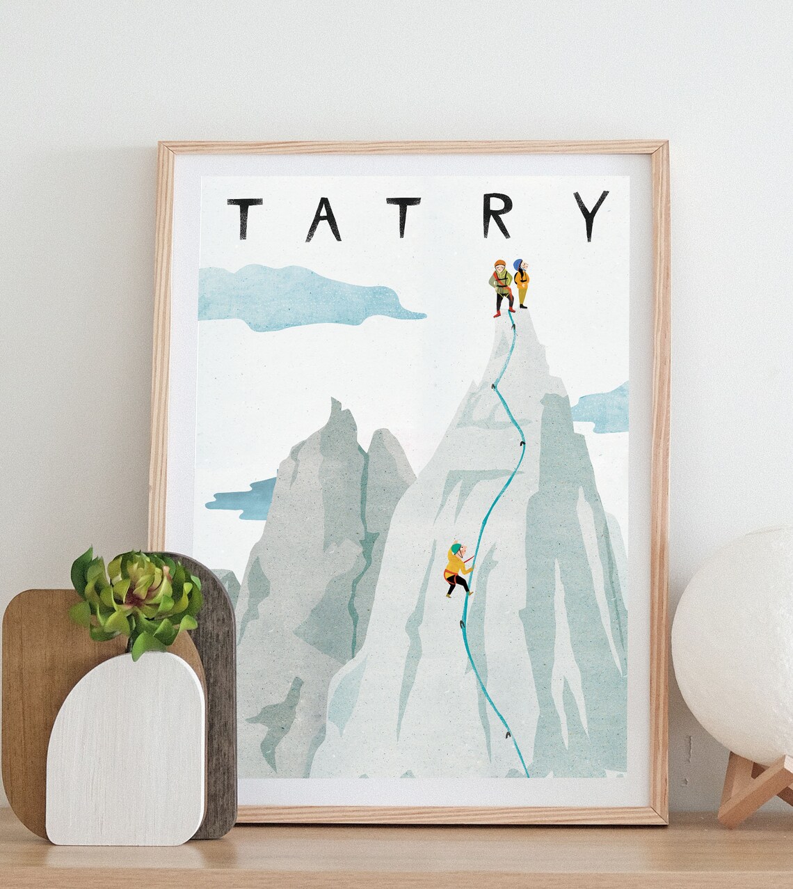 Tatry Poland Vintage Travel Poster, Boho Landscape