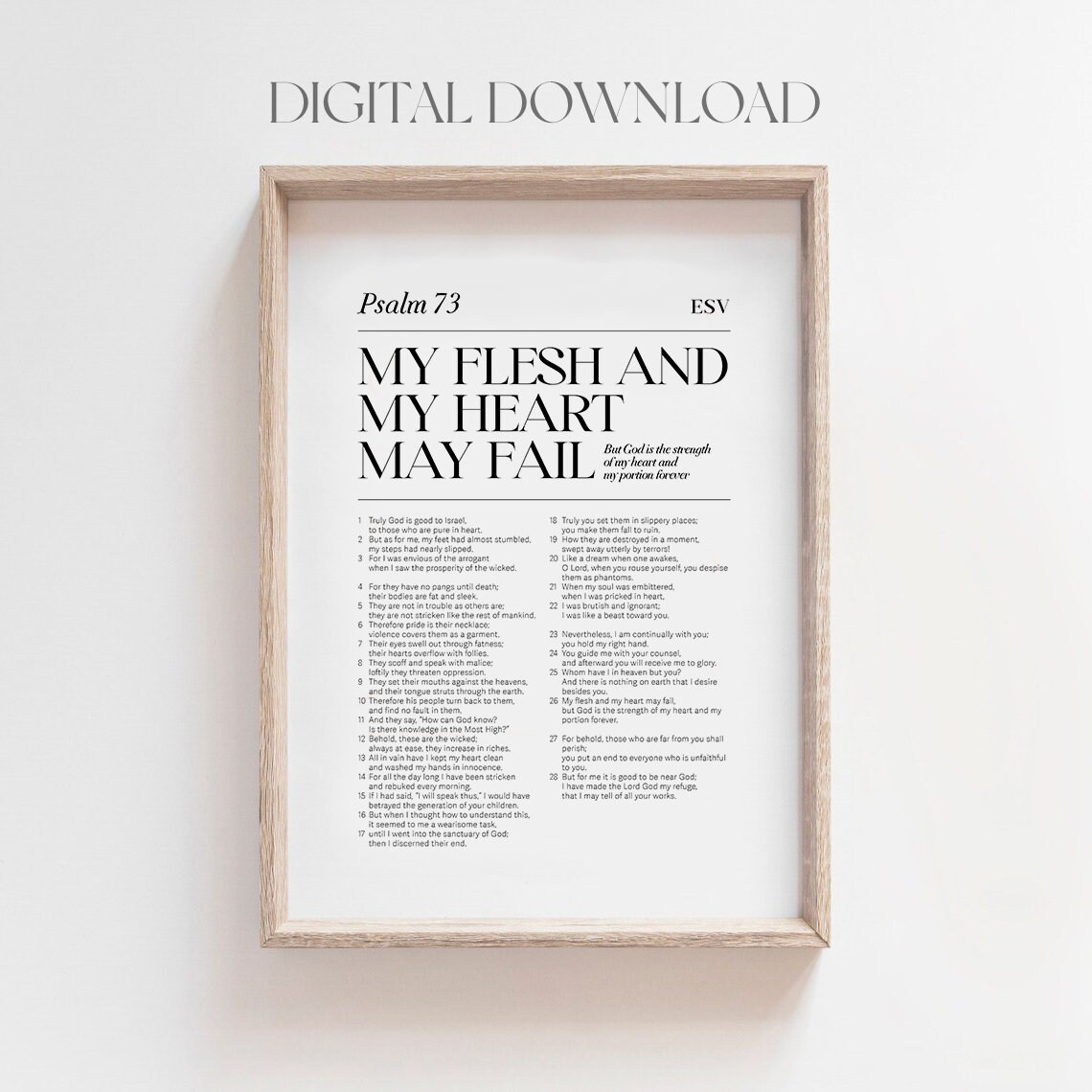 Psalm 73 Bible Verse Art Print, Christian Wall Art - Image 2