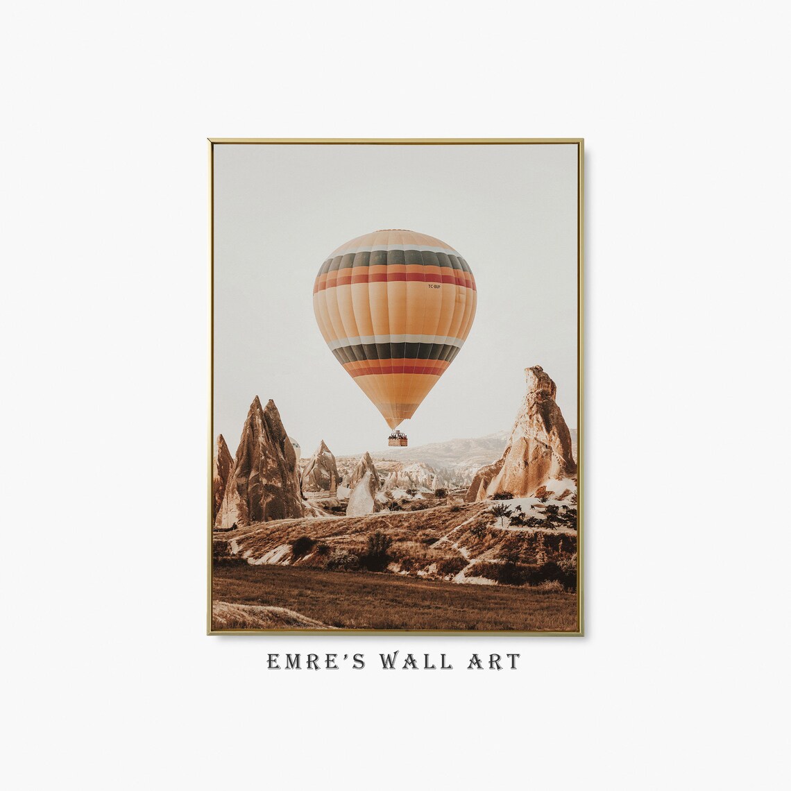 Cappadocia Balloon Landscape Poster, Aesthetic Artwork
