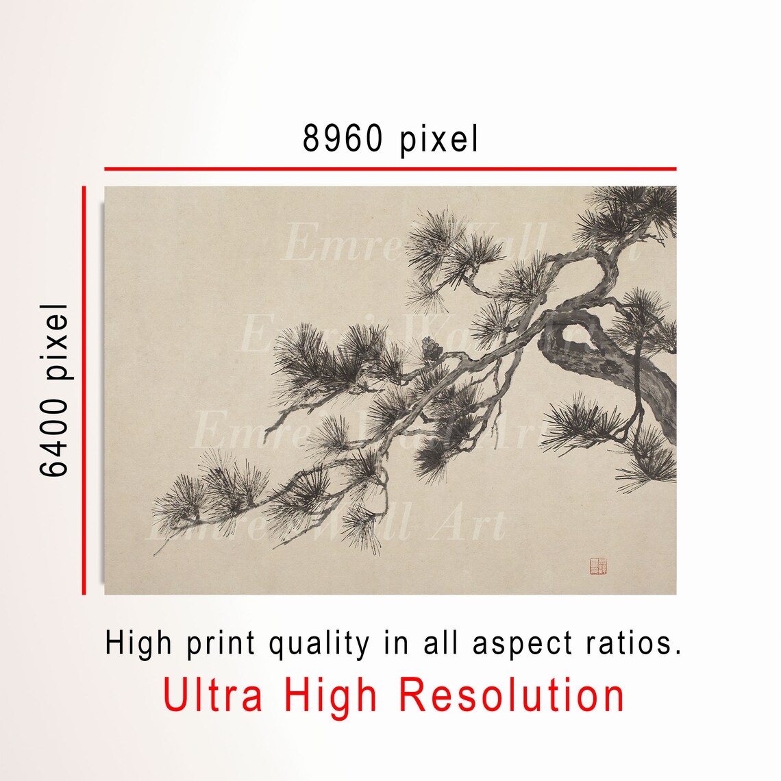 Vintage Pine Trees Print, Rustic Farmhouse Decor - Image 3