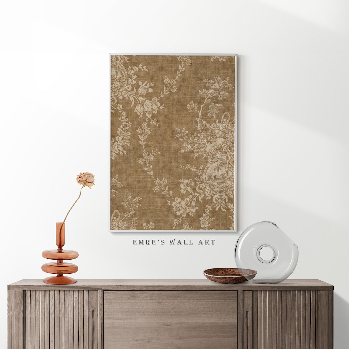 Vintage Textile Floral Pattern Art Print - Image 2