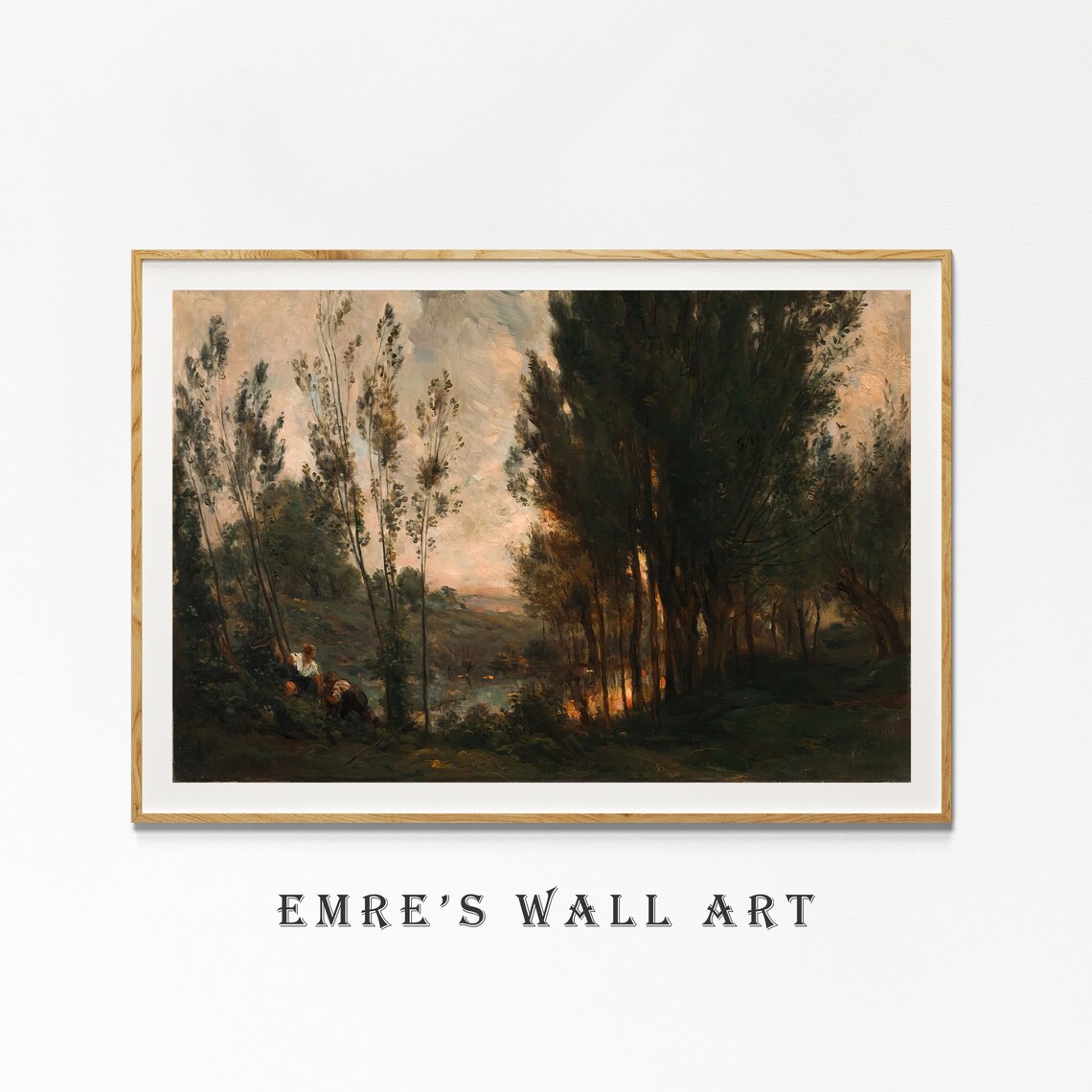 Rustic Forest Landscape Painting, Vintage Farmhouse Art Print - Image 4
