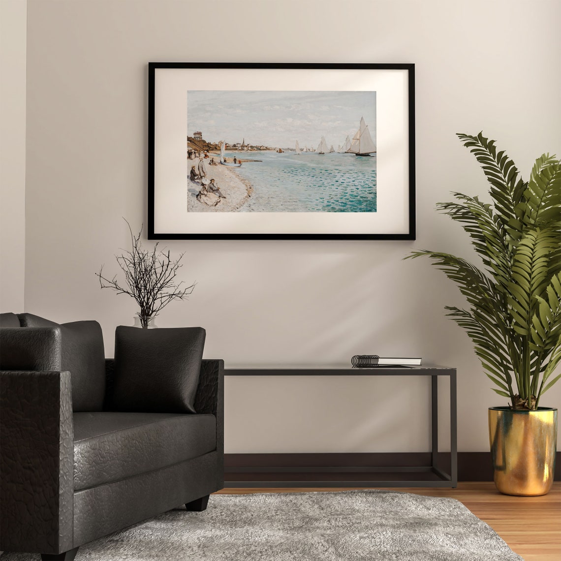 Vintage Coastal Seaside Painting Beach Oil Painting Summer Wall Decoration Beach House Wall Art Vintage Oil Painting - Image 2