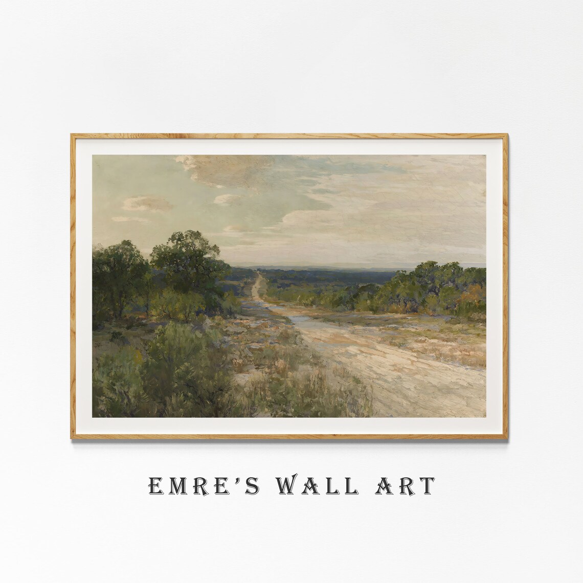 Sandy Country Road Through Green Brush Vintage Rustic Landscape Poster - Image 4