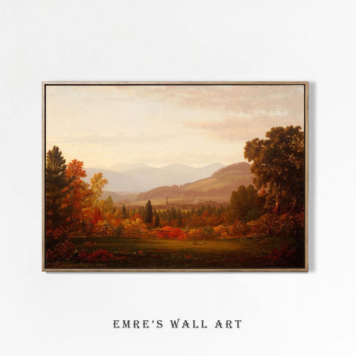 Autumn Valley and Waterfall Mountain Two Piece Landscape Set Poster - Image 3