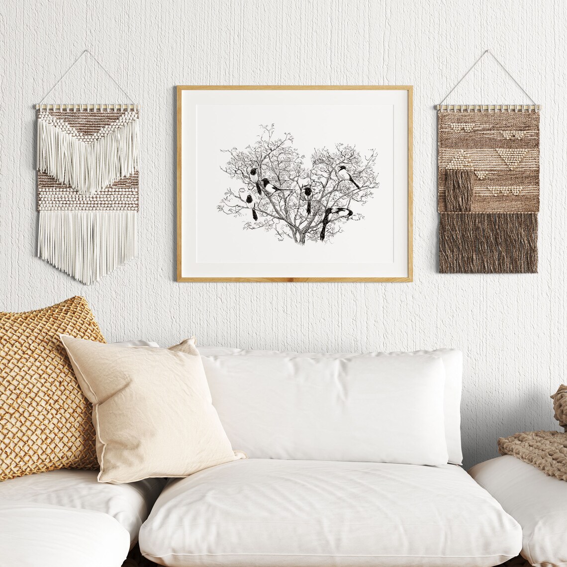 Vintage Bird Sketch Art Print, Rustic Farmhouse Decor - Image 2
