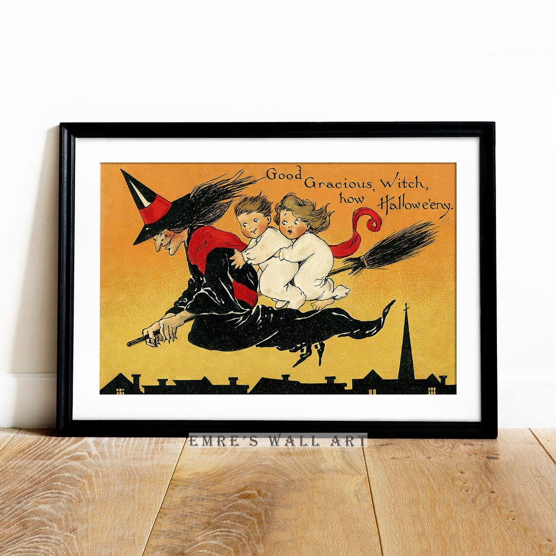 Witch Broom Vintage Halloween Poster, Retro Decor - Image 4