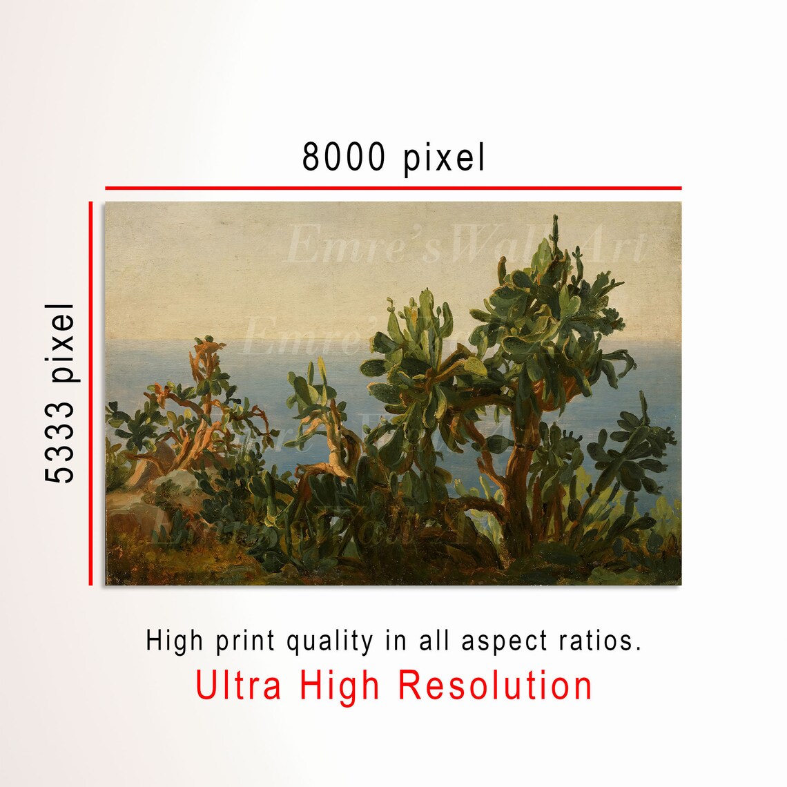 Country Landscape Oil Painting Print, Vintage Cottage Decor - Image 3