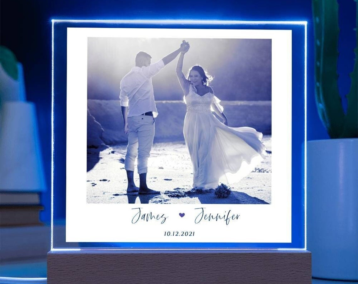 Personalized Couples Wedding Photo LED Acrylic Wall Art Gift