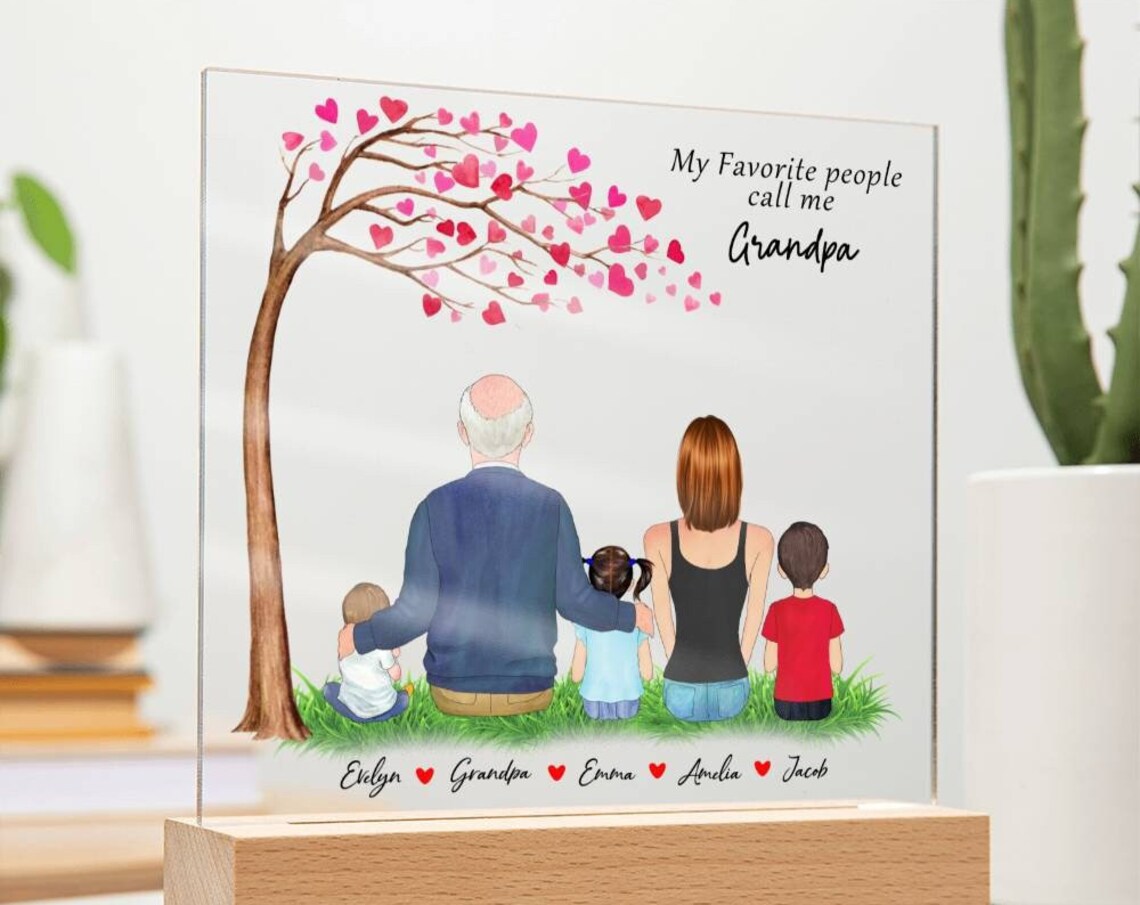 My Favorite People Call Me Grandpa Heart Tree Keepsake Poster