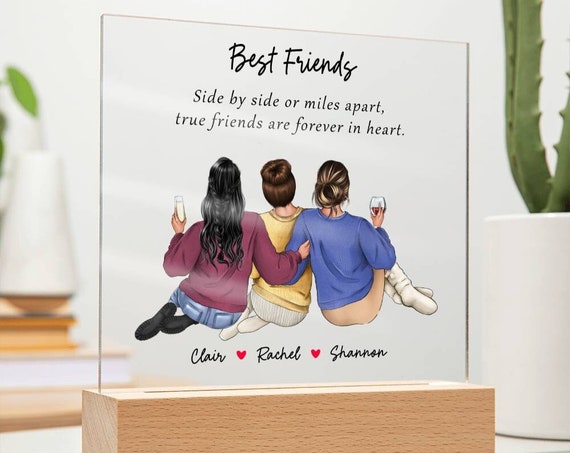 Best Friends Champagne Toast Acrylic Wall Art Gift for Bestie