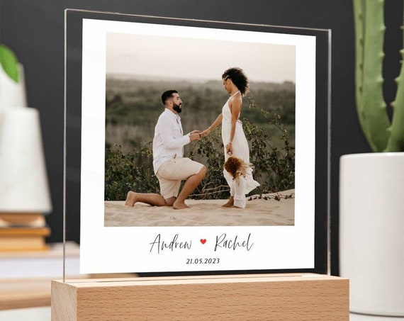 Personalized Couples Engagement Photo Acrylic Wall Art Keepsake Gift