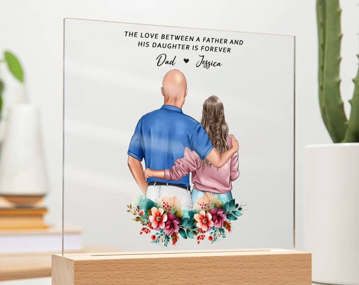 Father And Daughter Love Forever Acrylic Plaque Keepsake Gift Print