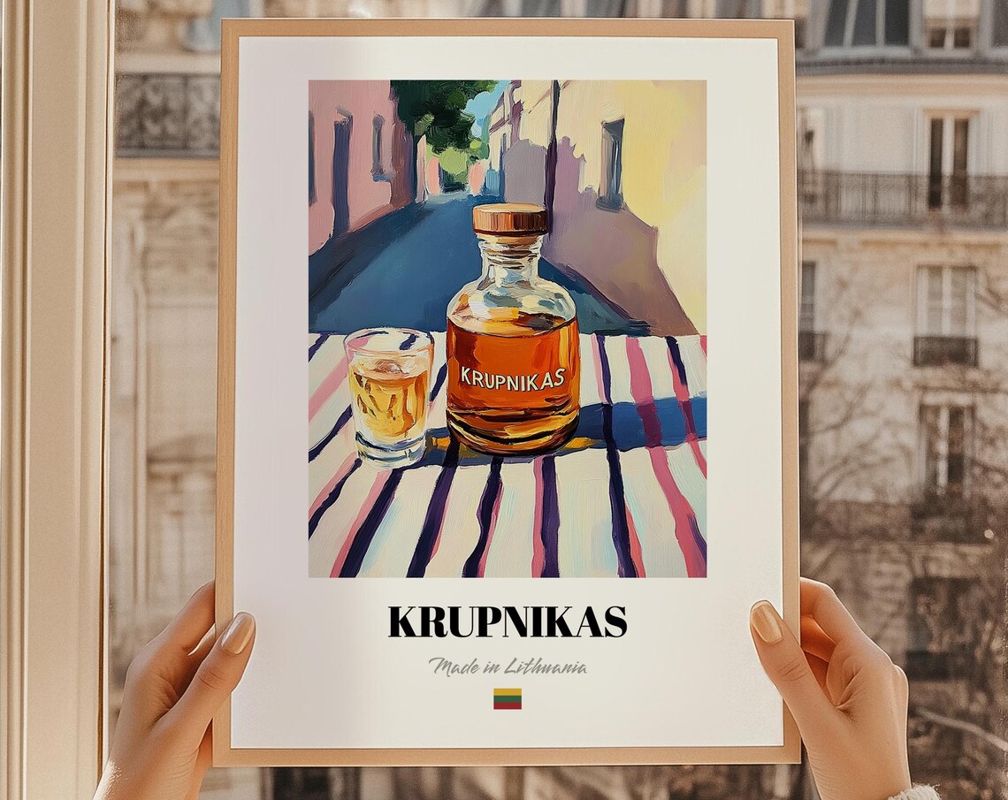 Krupnikas Lithuanian Spirit Poster, Bar Decor Print