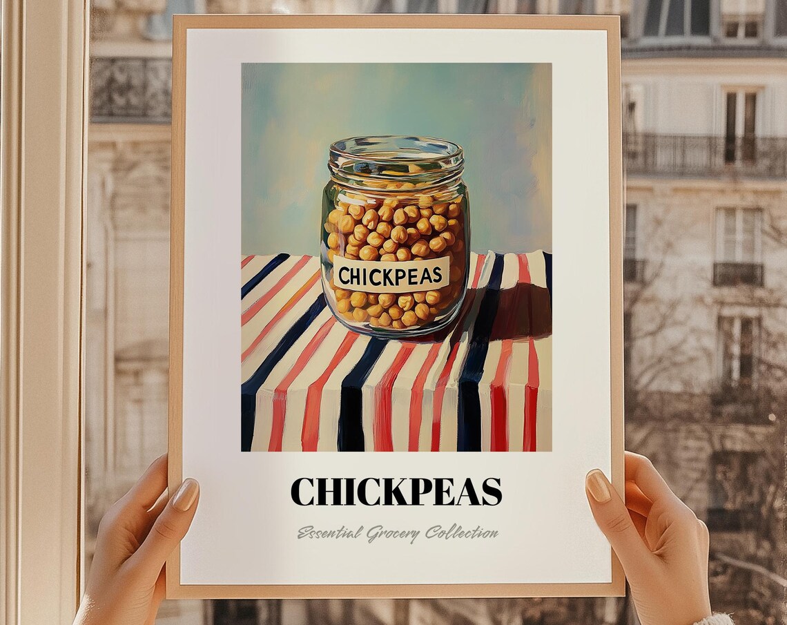 Chickpeas Grocery Poster Pantry Wall Decor Print Chef Gift Restaurant Kitchen Art
