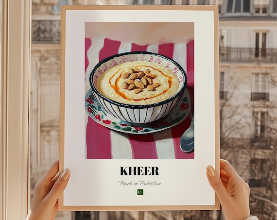 Kheer Pakistani Dessert Cuisine Caf Dcor Wall Art Friend Gift