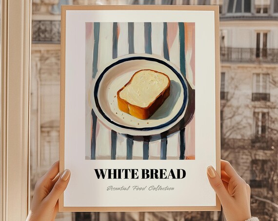 Classic White Bread Slice Essential Food Collection Kitchen Poster