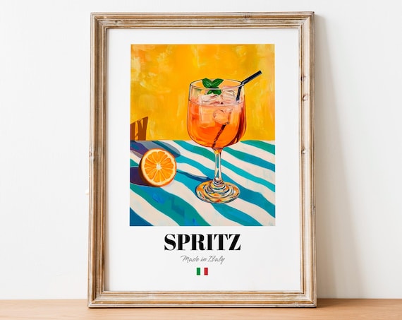 Spritz Wall Art Print Poster Vibrant Cocktail Artwork For Kitchens