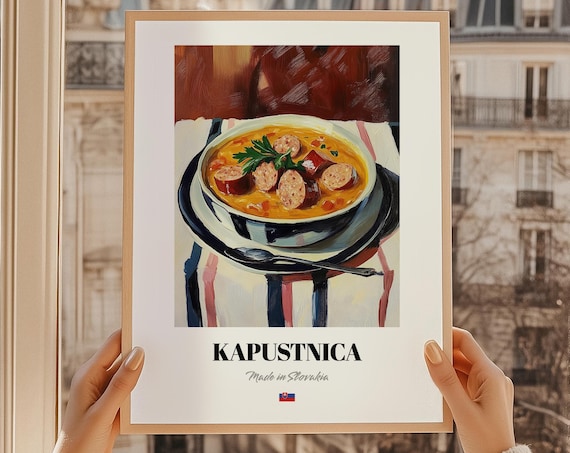 Kapustnica Wall Art Print Poster Slovak Cuisine Cabbage Soup Friend Gift Slovakia Restaurant