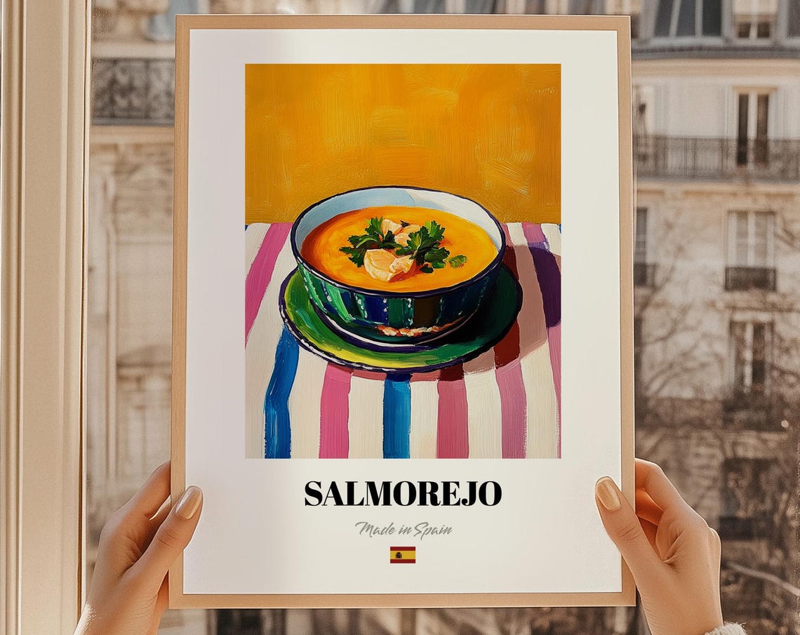 Salmorejo Classic Spanish Cold Soup Painting Made in Spain Poster