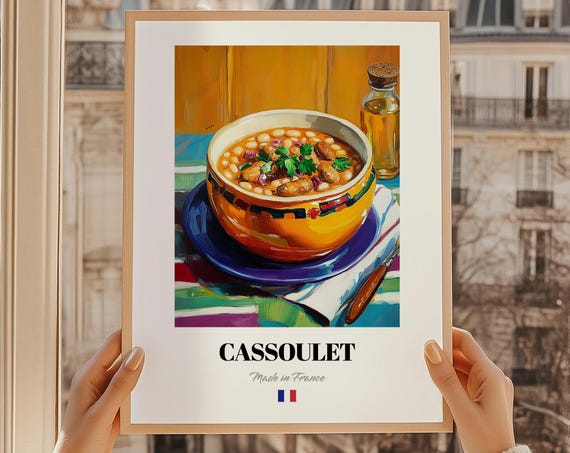 Cassoulet French Food Print Wedding Menu Buffet Cuisine Dining Room Wall Art