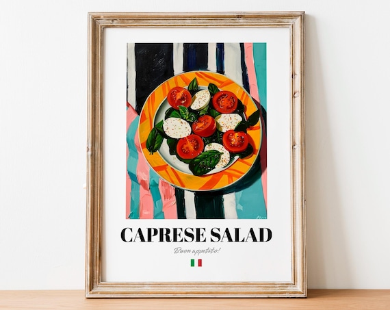 Italian Caprese Salad Modern Food Poster