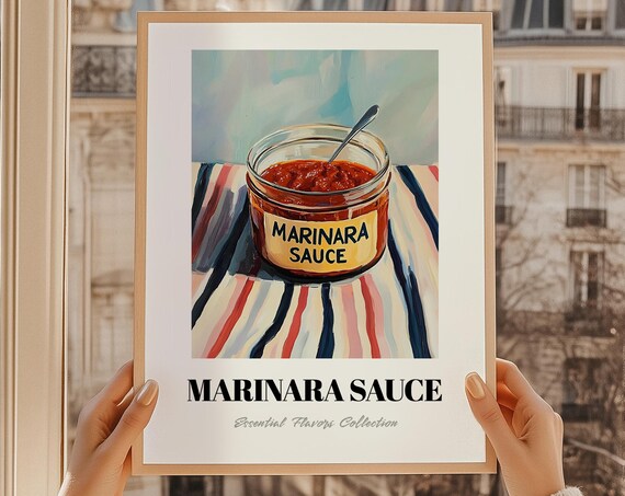 Marinara Sauce Jar Painting Essential Flavors Collection Kitchen Art Print