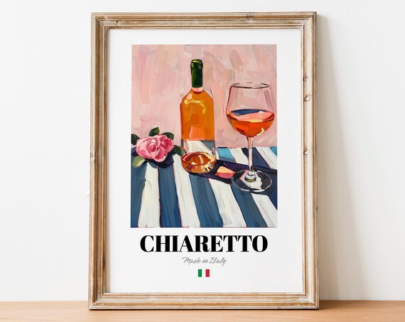 Italian Chiaretto Art Print Poster Ros Wine Artwork For Bars And Cafs