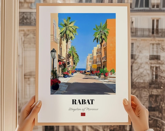 Rabat Kingdom Of Morocco Wall Art Print An Oil Painting Reproduction Friend Gift Living Room Decor