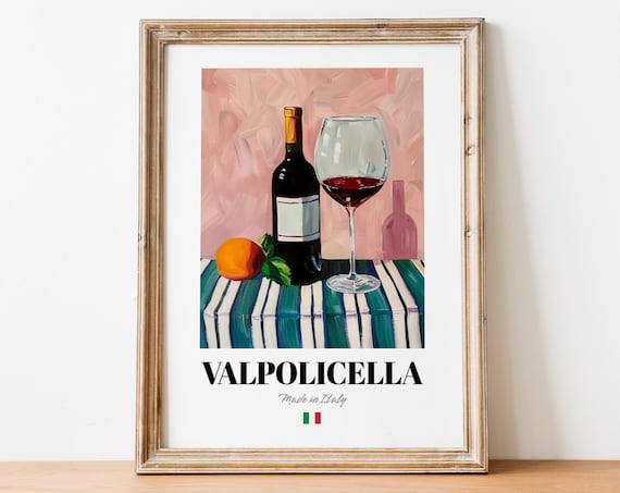 Italian Valpolicella Art Print Poster Vineyard Artwork For Bars And Restaurants