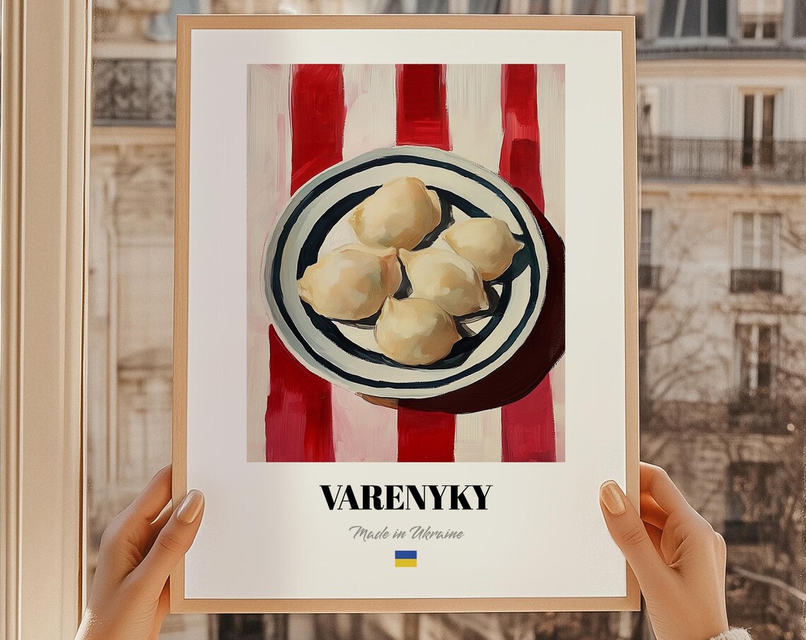 Varenyky Ukrainian Cuisine Art Print, Food Decor