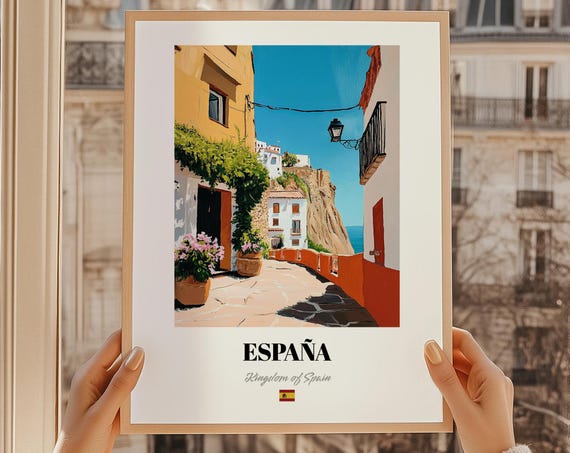 Espaa Kingdom Of Spain Wall Art Print An Oil Painting Reproduction Spanish Friend Gift Dorm Decor