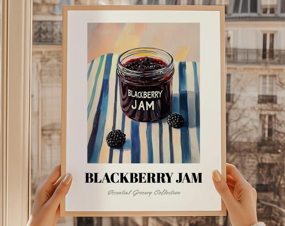 Blackberry Jam Wall Art Pantry Print Foodie Gift Restaurant Decor Kitchen
