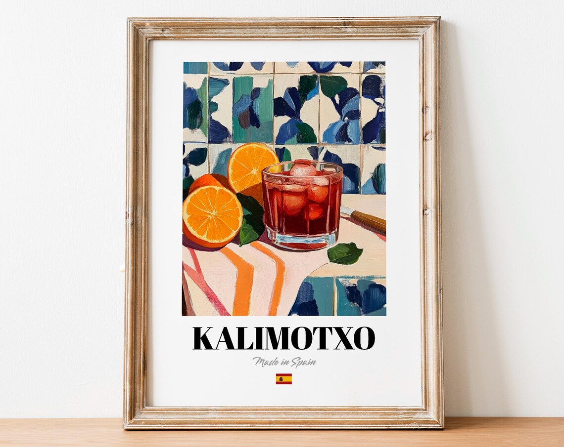 Spanish Kalimotxo Poster Print, Wine Cocktail
