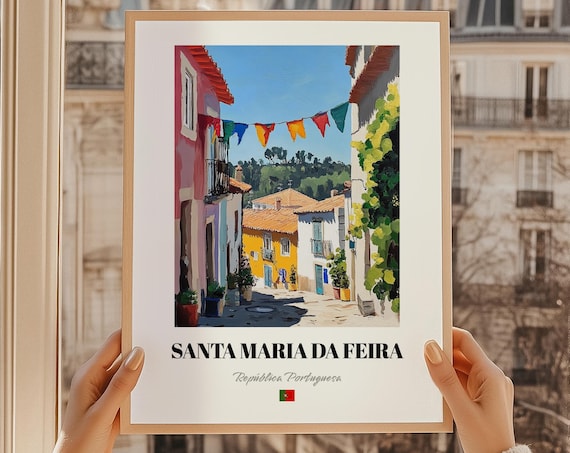 Santa Maria Da Feira Repblica Portuguesa Portugal Wall Decor Reproduction Oil Painting Poster Friend Gift