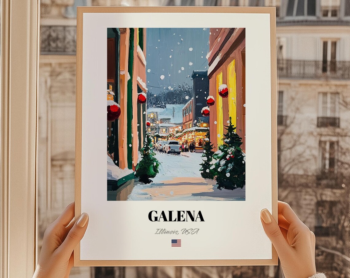 Galena Illinois Usa Christmas Town Wall Dcor Print Poster Gift
