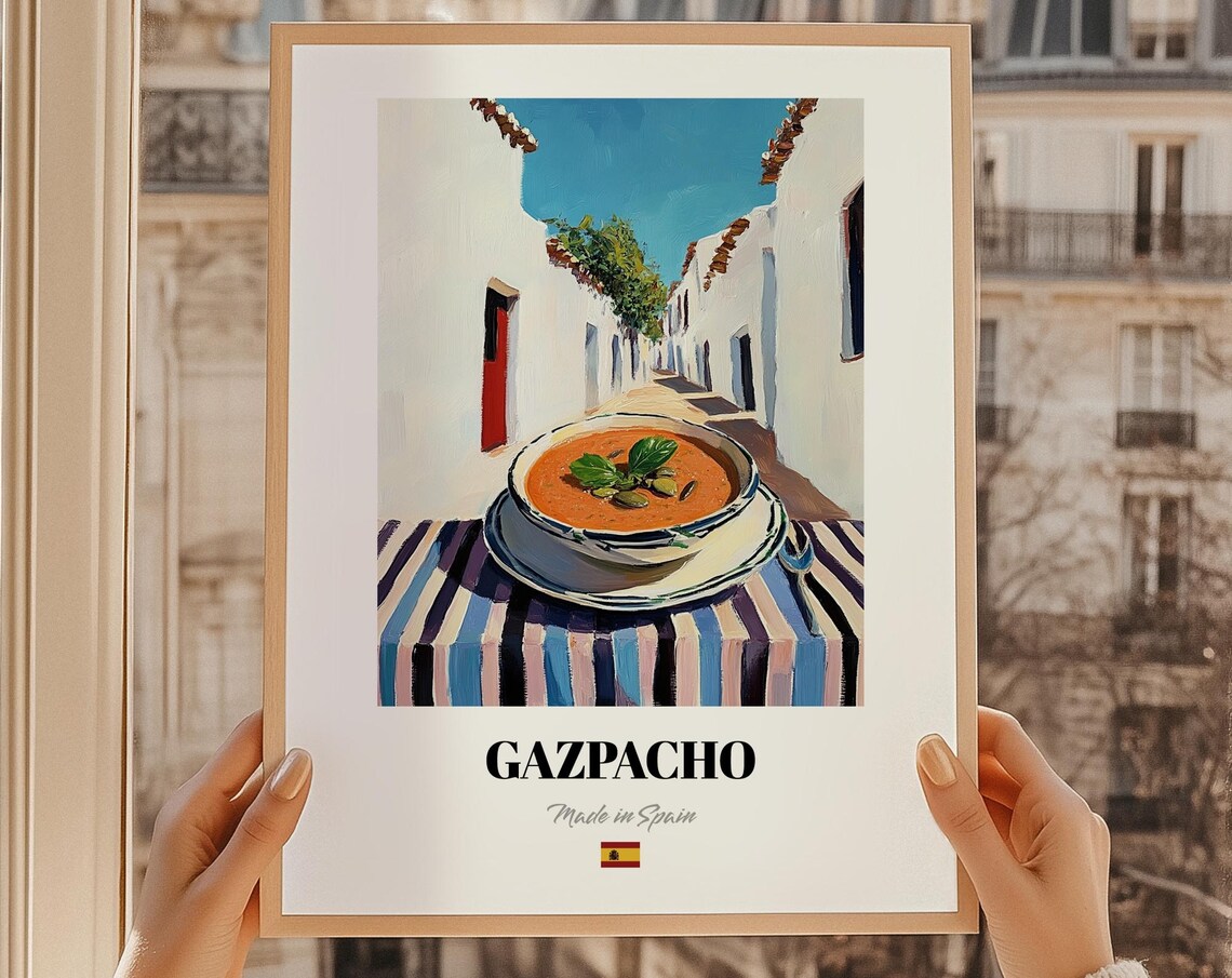 Gazpacho Spanish Food Poster Painting Kitchen Art Dining Room Wall