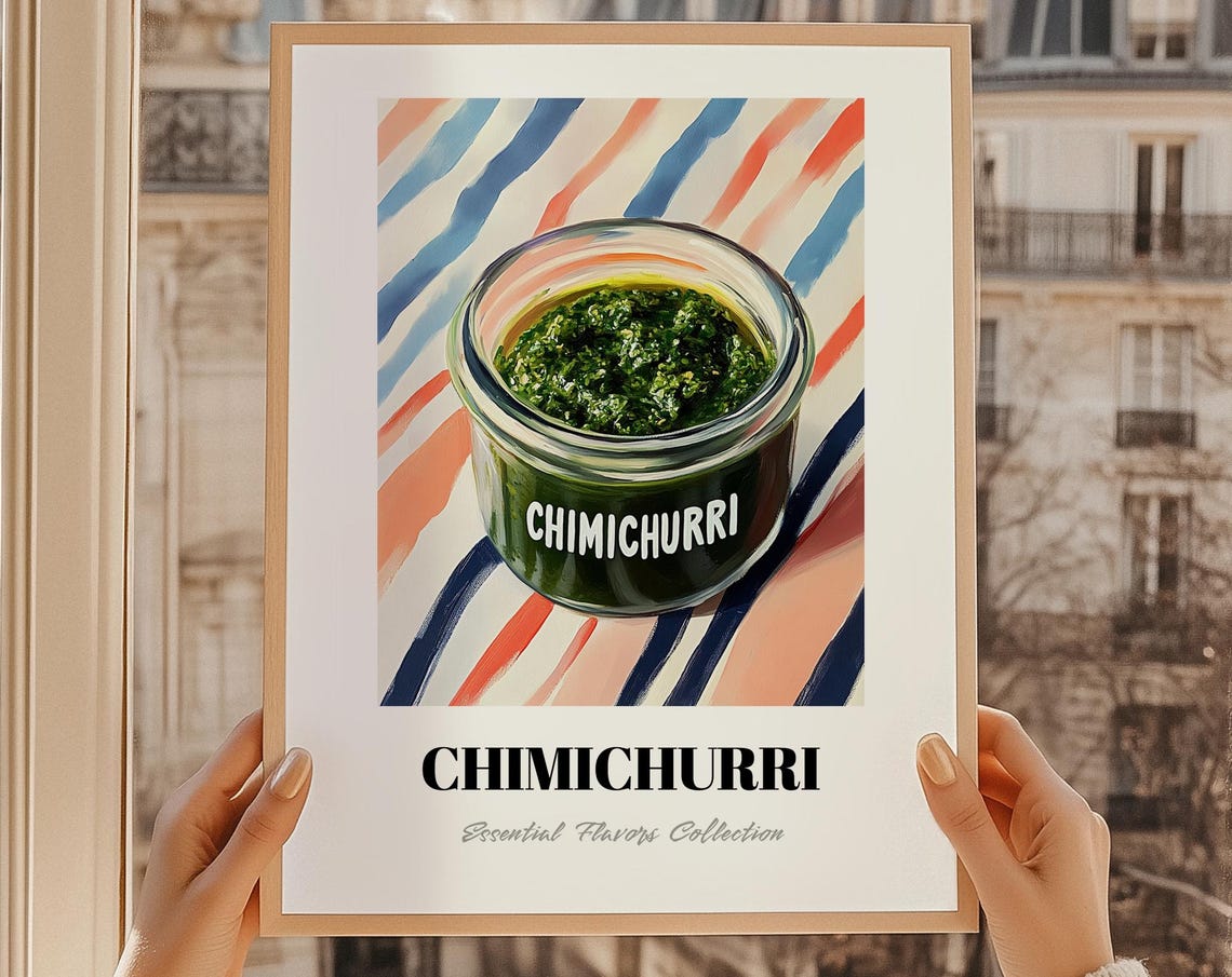 Chimichurri Grocery Print Diy Pantry Chef Gift Restaurant Wall Decor Kitchen Art