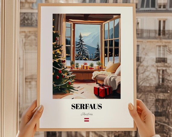 Serfaus Austria Ski Resort Wall Decor Print Poster Christmas Gift