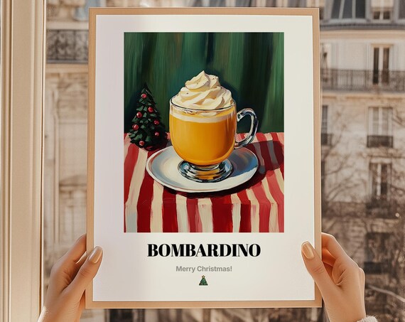 Bombardino Italian Christmas Eggnog Creamy Holiday Drink Poster