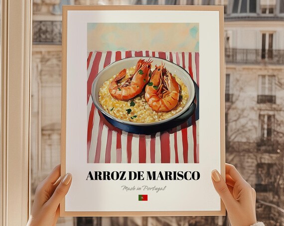 Arroz De Marisco Gicle Poster Portuguese Food Illustration Wall Art Cuisine