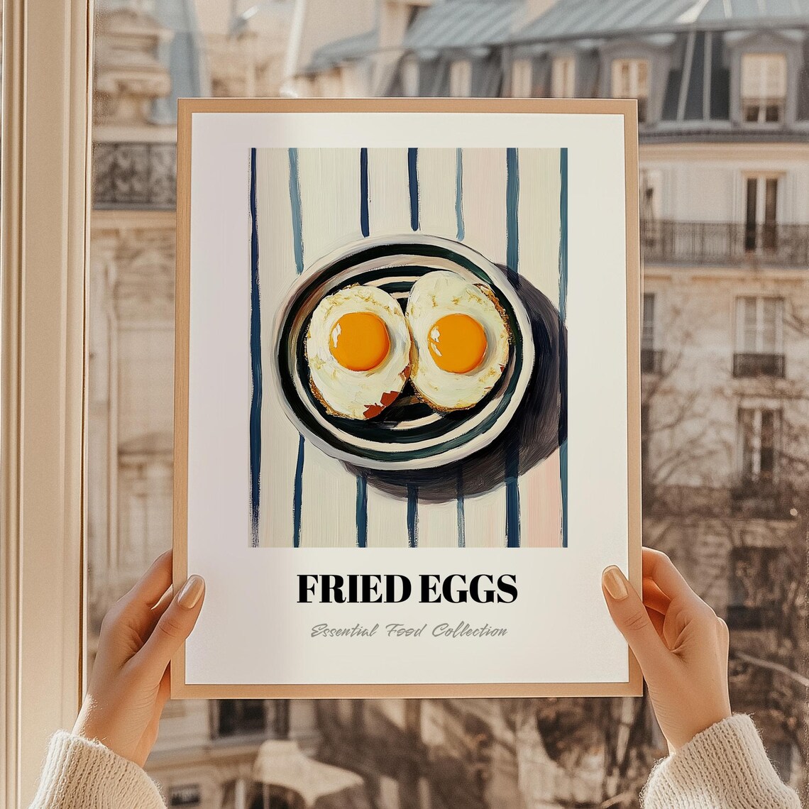 Fried Eggs Food Poster Cuisine Restaurant Menu Oil Painting Kitchen