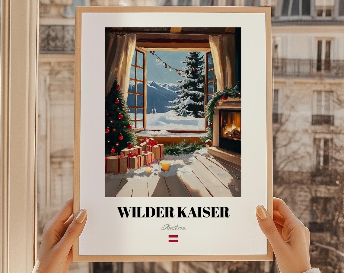 Wilder Kaiser Austria Ski Resort Wall Art Print Poster Christmas Gift
