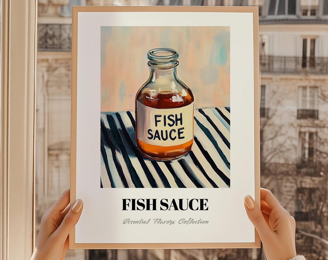 Fish Sauce Essential Flavors Collection Retro Kitchen Art Poster