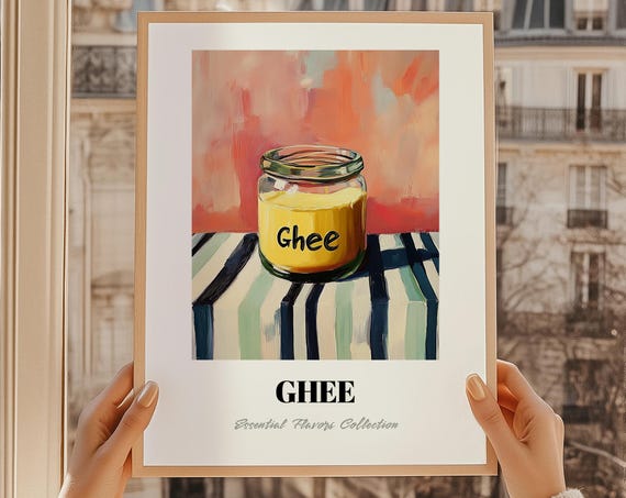 Ghee Grocery Painting Pantry Decor Print Foodie Gift Restaurant Wall Kitchen Art