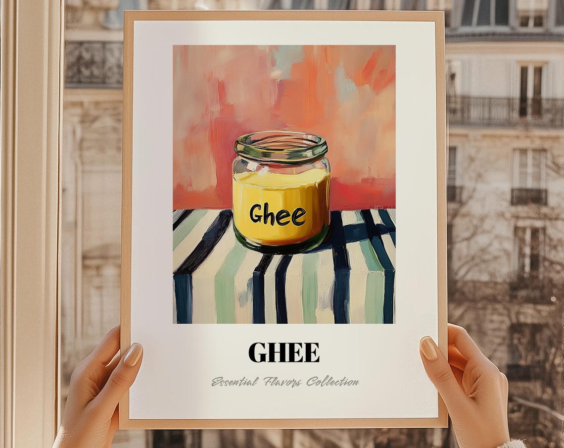 Ghee Grocery Painting Pantry Decor Print Foodie Gift Restaurant Wall Kitchen Art