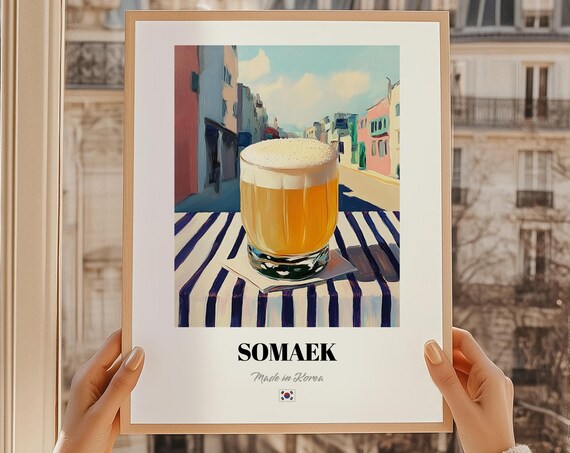 Somaek Korean Spirit Poster Bar Dcor Wall Art Korea Friend Gift Dining Room