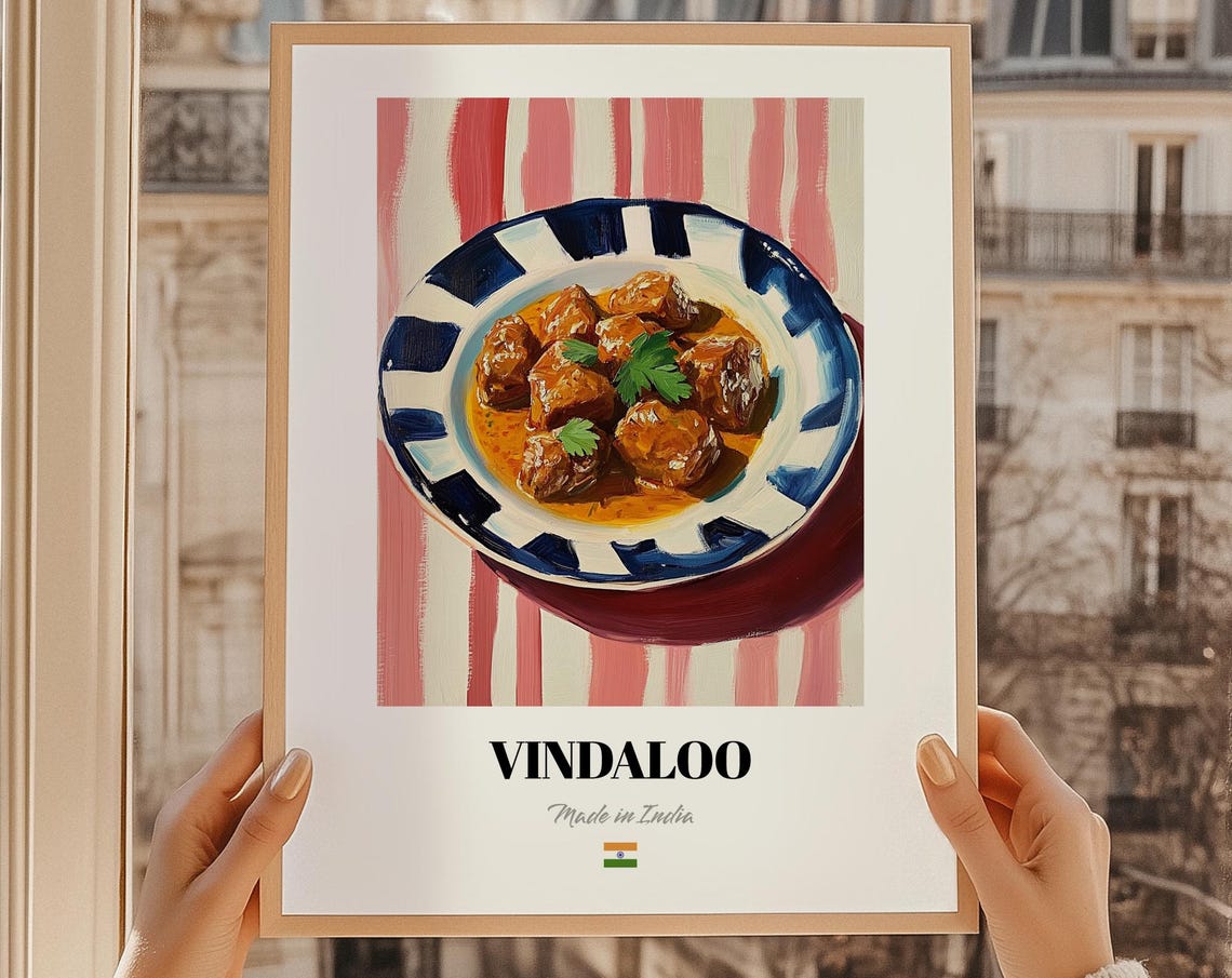 Vindaloo Spicy Curry Made in India Painted Indian Dish Poster